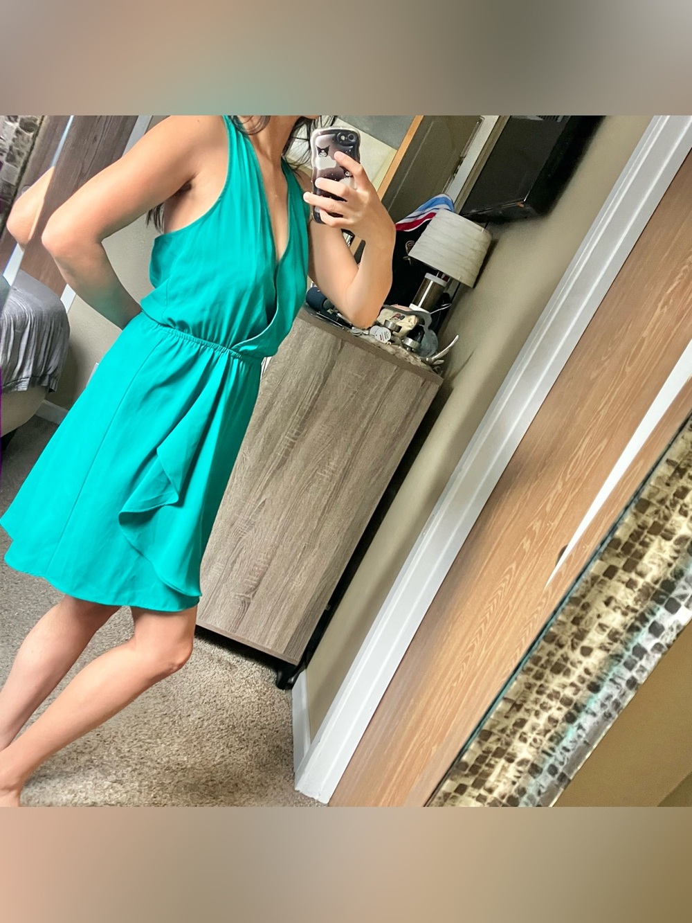F21 casual green racerback dress
